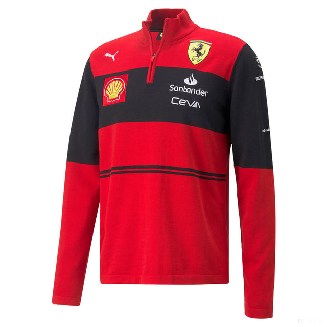 Mikina Puma Ferrari Team, poloviční zip, červená, 2022 - FansBRANDS®