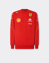 Ferrari svetr, Puma, týmové, kulatým výstřihem, červená, 2024