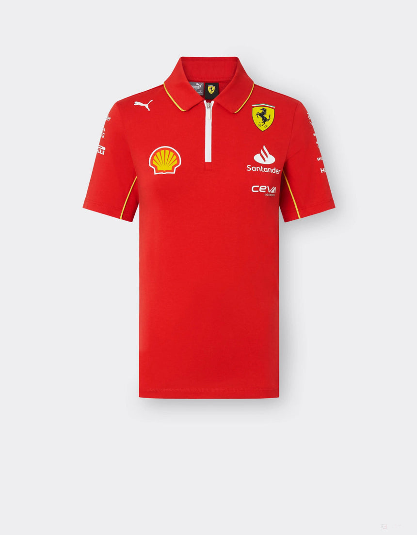 Ferrari tričko s límečkem, Puma, týmové, dámské, červená, 2024 - FansBRANDS®