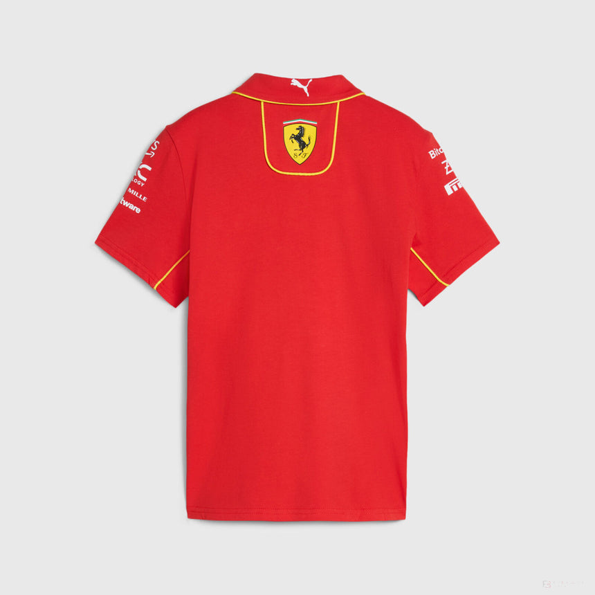 Ferrari tričko s límečkem, Puma, týmové, dětské, červená, 2024 - FansBRANDS®