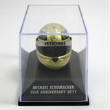 Mini přilba Michael Schumacher, 20. výročí, měřítko 1:8, žlutá, 2015
