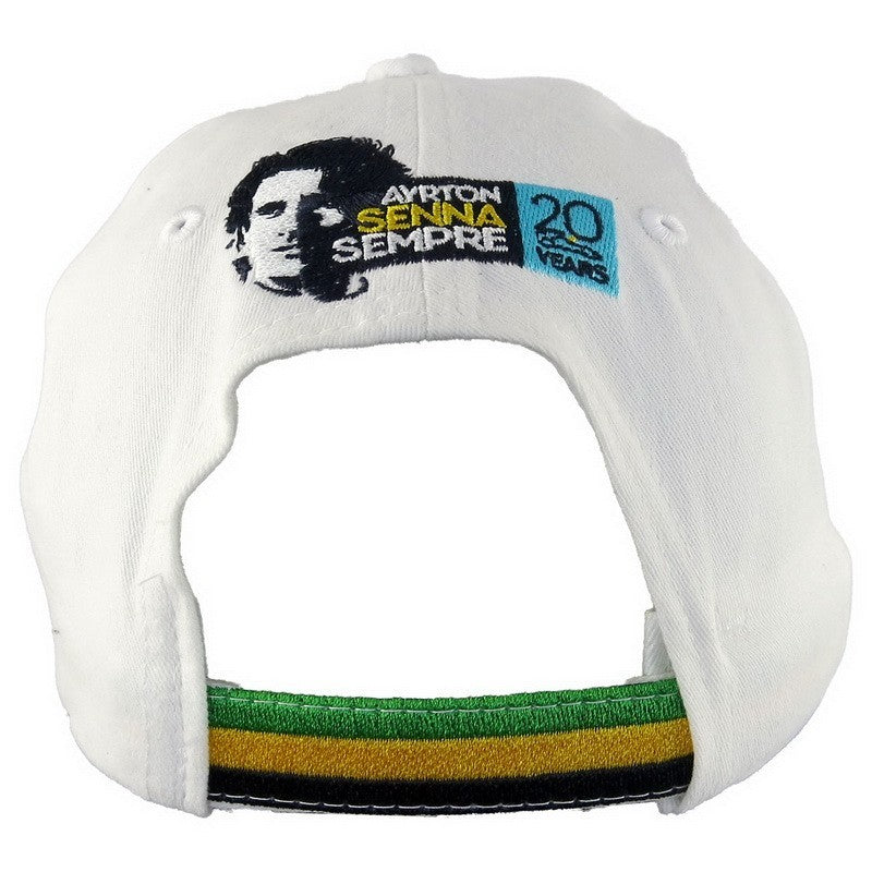 Baseballová čepice Ayrton Senna, Double S, pro dospělé, bílá, 2015 - FansBRANDS®