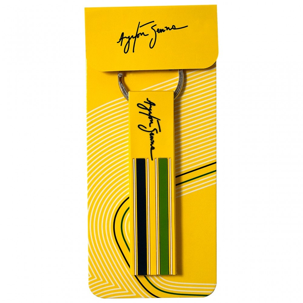 Ayrton Senna Keychain, Loop Helmet, Yellow, 2015 - FansBRANDS®