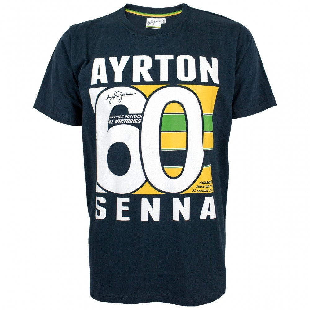 Tričko Ayrton Senna, Brazílie 60, modrá, 2016