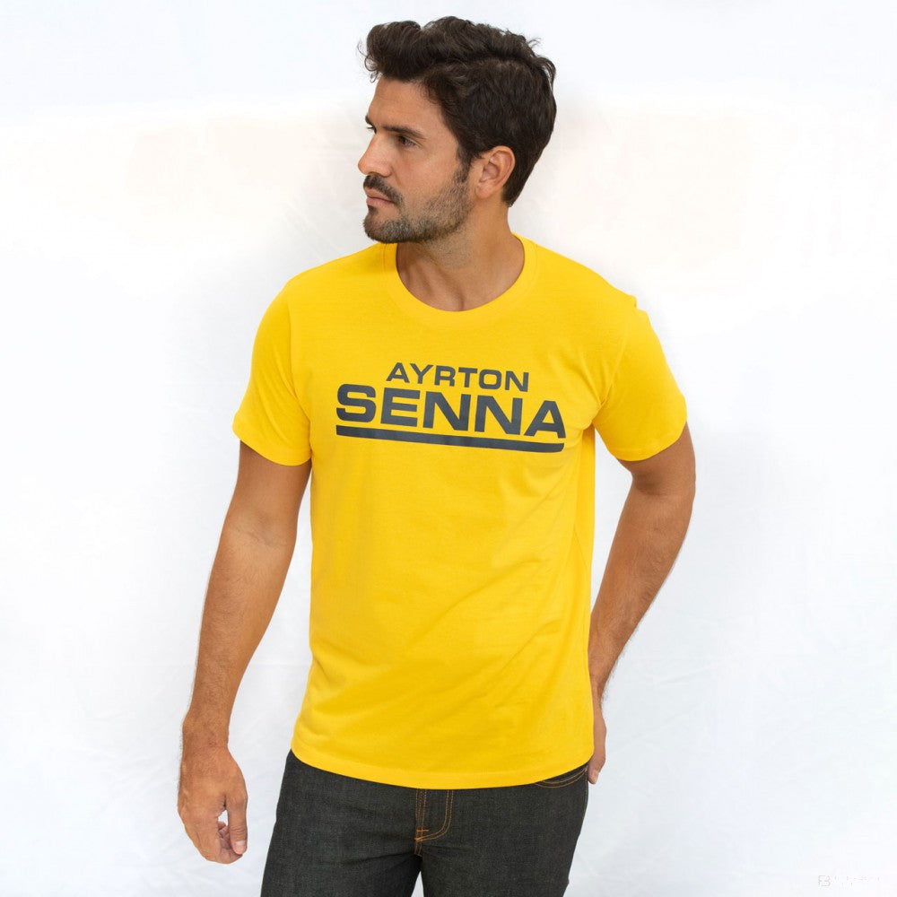 Tričko Ayrton Senna, Signaure, žluté, 2018