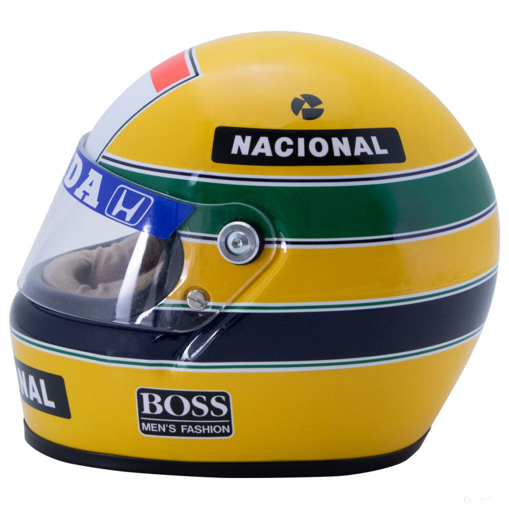 Ayrton Senna Mini Helmet 1988, měřítko 1:2, žlutá, 2020