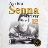 Tričko Ayrton Senna, 1985, bílé, 2016