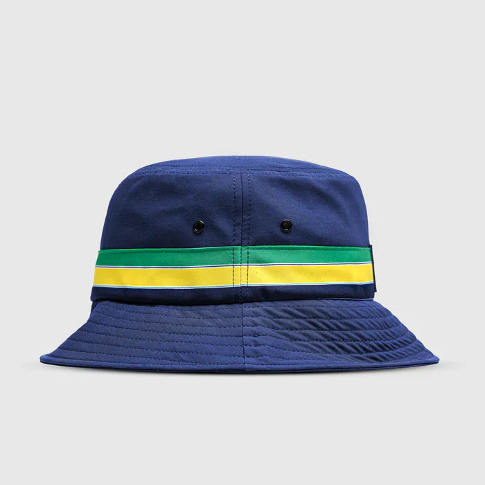 Ayrton Senna kapelusz typu bucket hat, w paski, niebieski