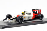 Model auta Ayrotn Senna, mistr světa McLaren MP4/6 1991, měřítko 1:43, bílý, 2019