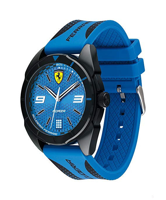 Ferrari Watch, Forza Quartz Mens, Black-Blue, 2019