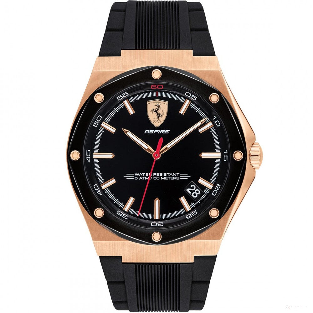 Ferrari Watch, Aspire 3HD Mens, Black-Gold, 2019