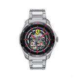 Ferrari Watch, Speedracer Automatic Multilevel SS Mens, 44 mm, Silver, 2020 - FansBRANDS®