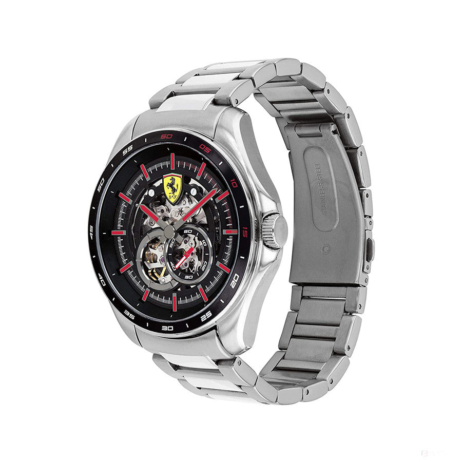 Ferrari Watch, Speedracer Automatic Multilevel SS Mens, 44 mm, Silver, 2020 - FansBRANDS®