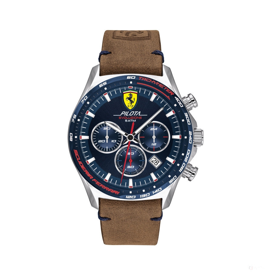 Ferrari Watch, Pilota EVO Chrono Pánské, 44 mm, Hnědá, 2020