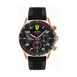 Scuderia Ferrari Watch Chrono, Black Leather And Silicon Strap 44Mm - FansBRANDS®