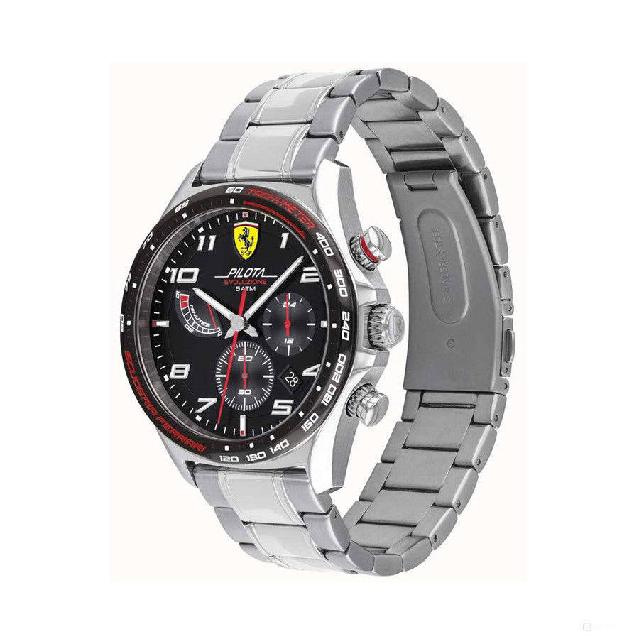 Ferrari Watch, Evo Pilot Mens, 44 mm, Silver, 2020 - FansBRANDS®