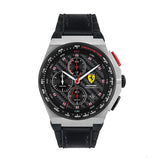 Scuderia Ferrari Watch Aspire, Chrono Bracelet Stainless Steel, Black Silicon Strap, 44Mm