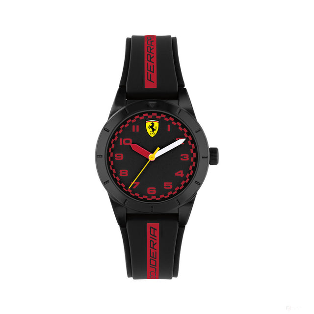 Scuderia Ferrari Watch Redrev Quartz, Black, Silicone Strap, 34mm - kids - FansBRANDS®