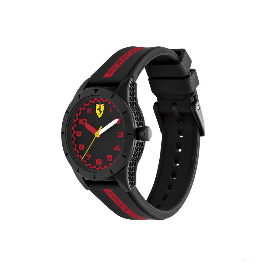 Scuderia Ferrari Watch Redrev Quartz, Black, Silicone Strap, 34mm - kids - FansBRANDS®