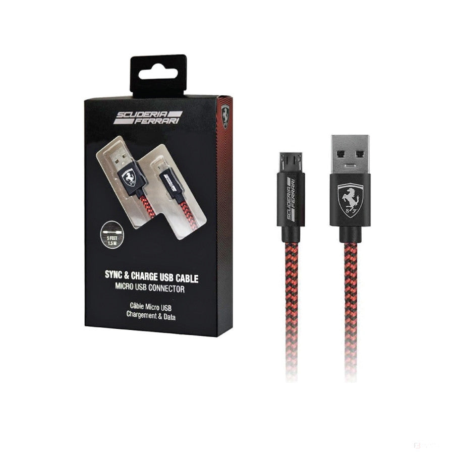 Ferrari Micro USB kabel, 1,5 m, červený, 2020