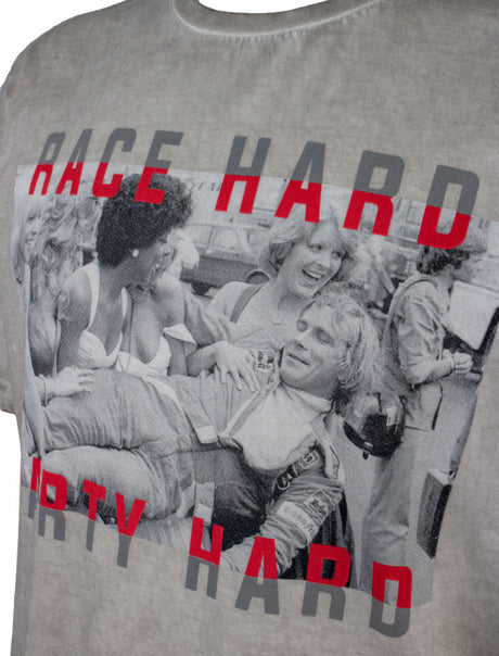 Tričko James Hunt, Race Hard Party Hard, Grey, 2020 - FansBRANDS®