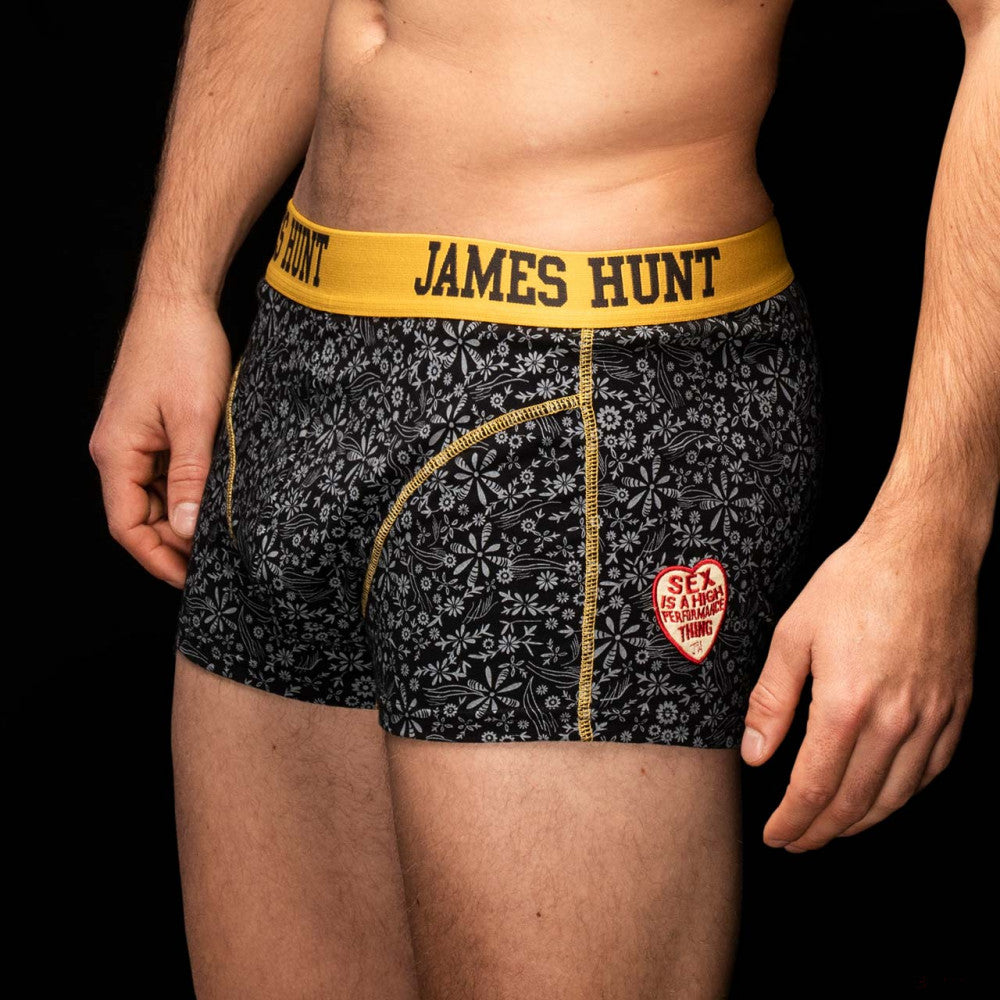 Spodní prádlo James Hunt, Boxerky ze sedmdesátých let – Double Pack, Černá, 2021