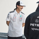 Pólko Mercedes, zespół, inżynierowie, adidas, białe, 2026