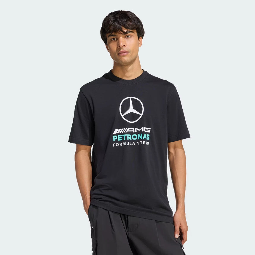 Koszulka polo Mercedes, Dna, grafika, adidas, czarne, 2026