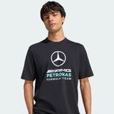 Koszulka polo Mercedes, Dna, grafika, adidas, czarne, 2026