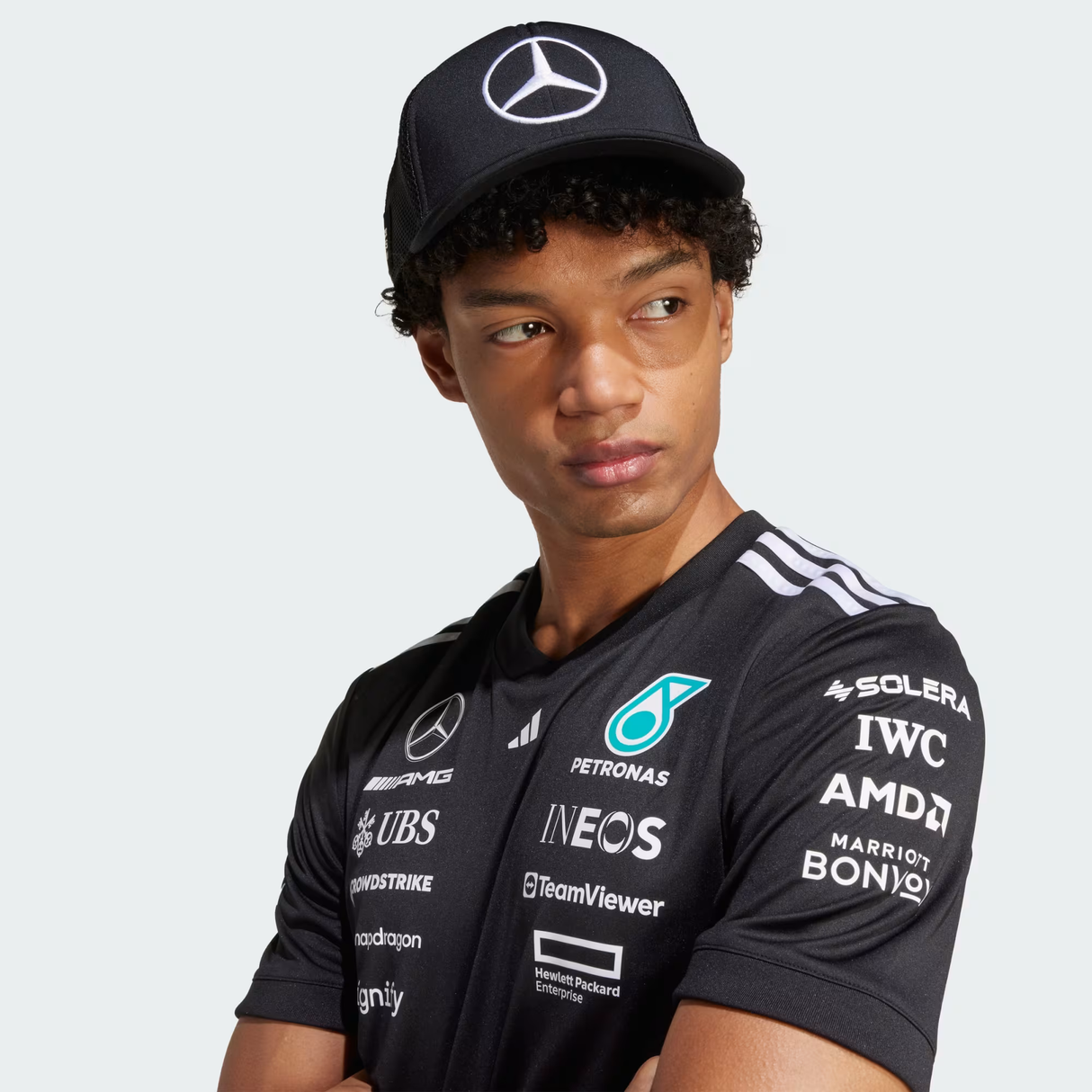 Czapka Mercedes, trucker, duże logo, czarna 🔥