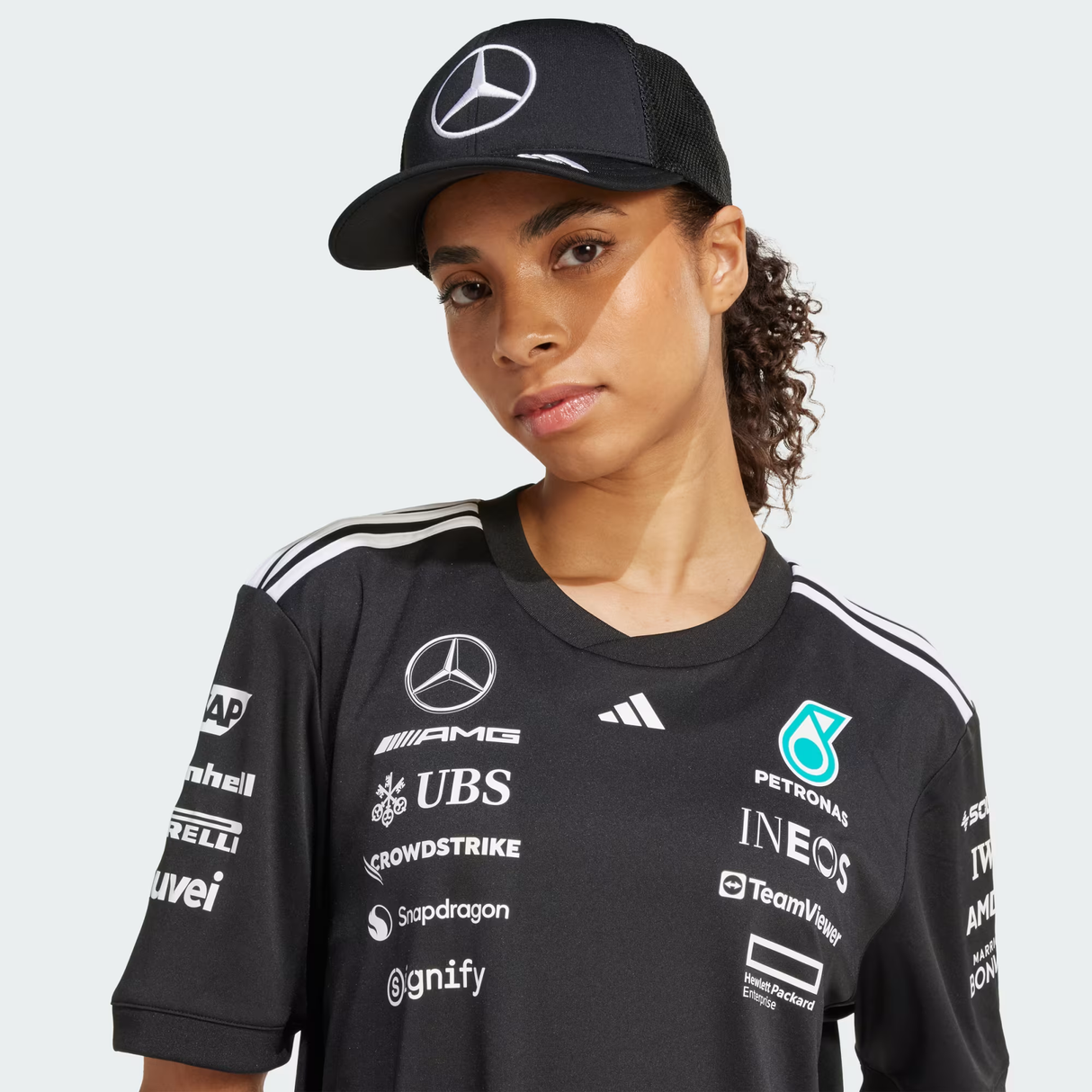 Czapka Mercedes, trucker, duże logo, czarna 🔥