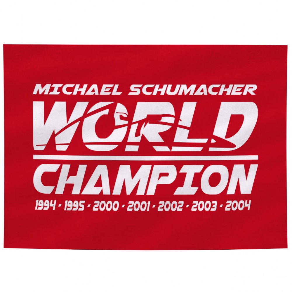 Vlajka Michaela Schumachera, vlajka mistra světa, červená, 2018