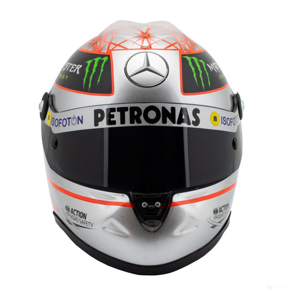 Mini přilba Michael Schumacher, Spa 300, měřítko 1:2, stříbrná, 2020