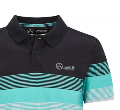 Polo Mercedes w paski, wielokolorowe, 2020