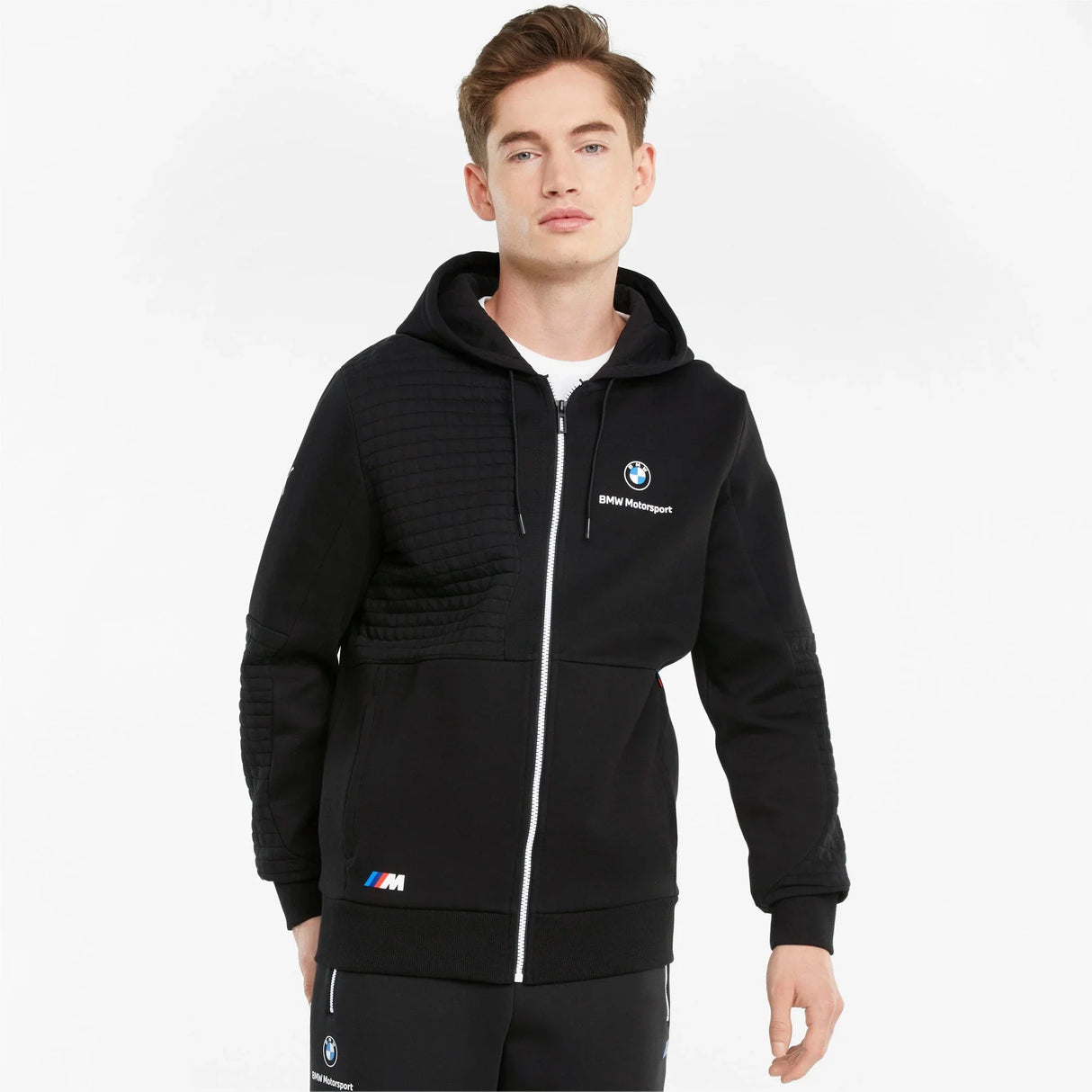 Bluza z kapturem BMW, Puma BMW MMS z pełnym zamkiem, czarna, 2021