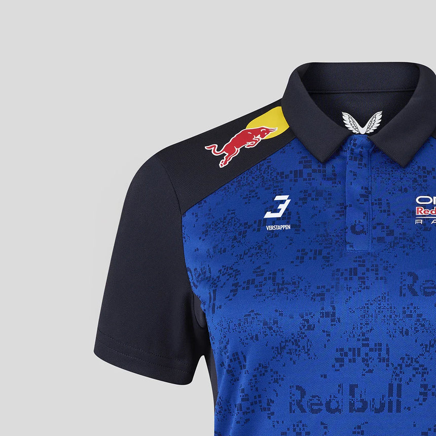 Koszulka polo Red Bull, zespół, Max Verstappen, damska, niebieska