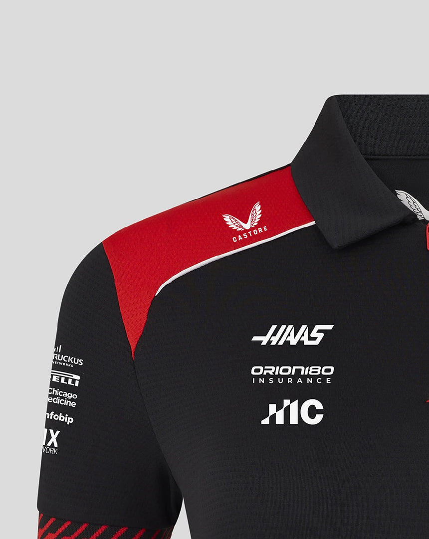 Koszulka polo Haas F1, damska, czarna, zespołowa