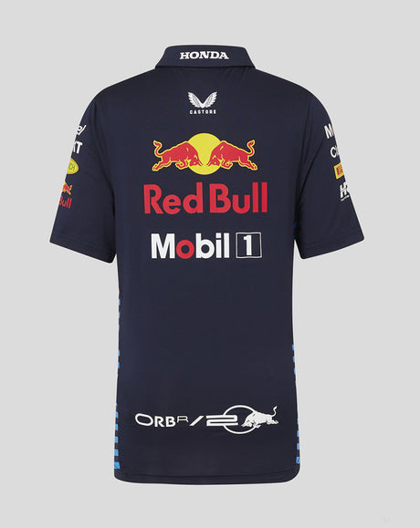 Red Bull tričko s límečkem, Castore, týmové, dětské, modrá, 2024 - FansBRANDS®