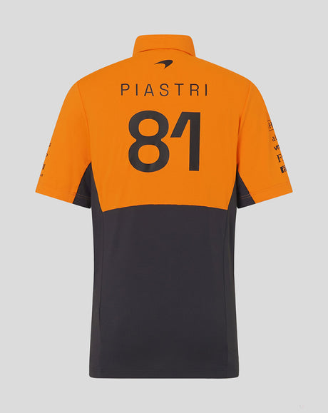 McLaren tričko s límečkem, Castore, Oscar Piastri, dětské, oranžový - FansBRANDS®