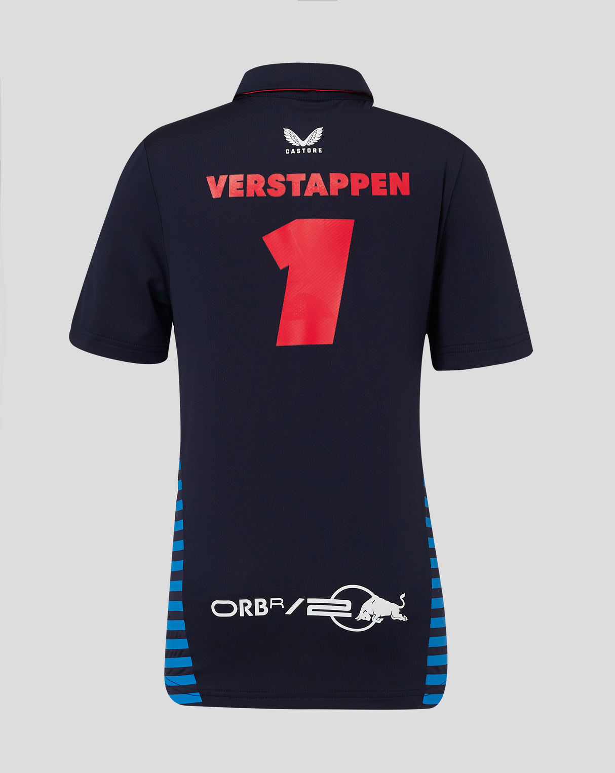 Red Bull koszulka z kołnierzykiem, Castore, Max Verstappen, dziecięca, niebieski, 2024 - FansBRANDS®