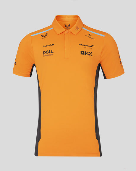 McLaren tričko s límečkem, Castore, týmové, oranžový, 2024 - FansBRANDS®