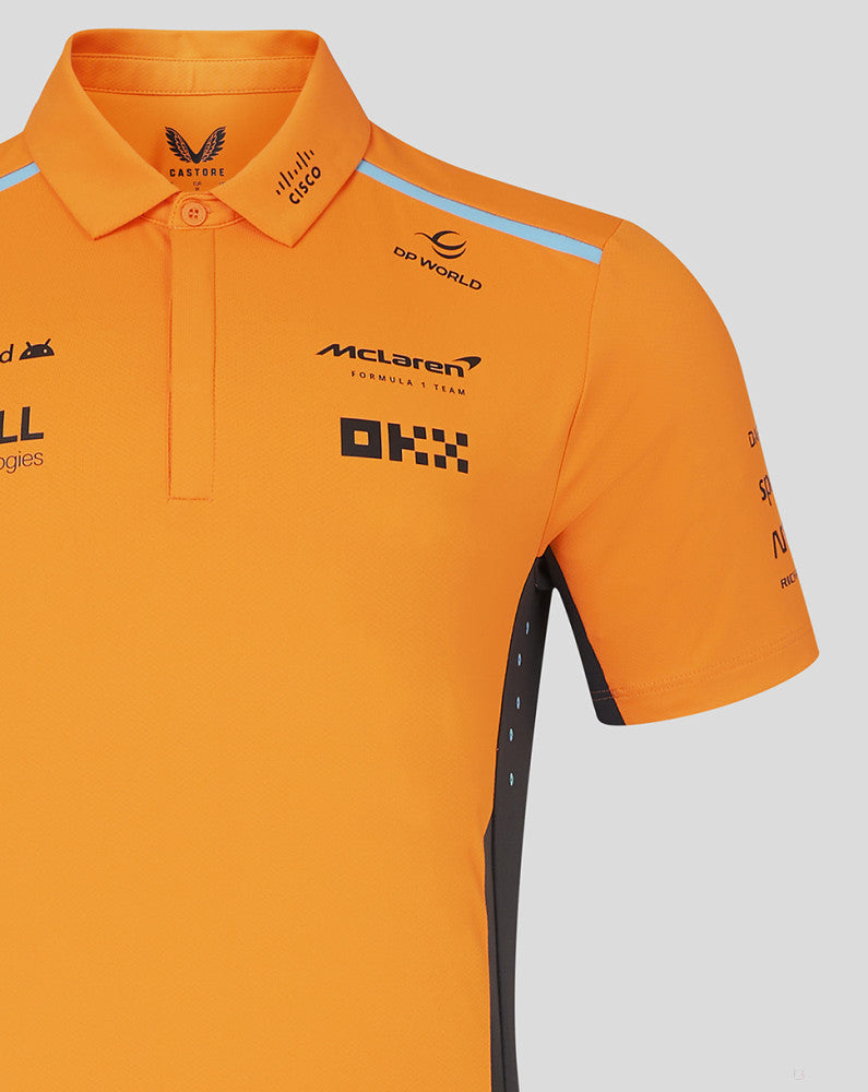 McLaren tričko s límečkem, Castore, týmové, oranžový, 2024 - FansBRANDS®