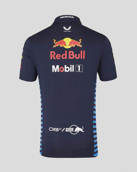 Red Bull tričko s límečkem, Castore, týmové, modrá, 2024