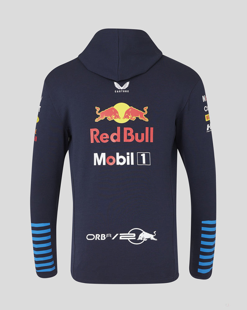 Red Bull mikina s kapucí, Castore, týmové, zip, modrá, 2024 - FansBRANDS®