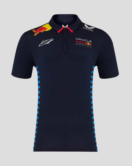 Red Bull koszulka z kołnierzykiem, Castore, Max Verstappen, niebieski, 2024 - FansBRANDS®