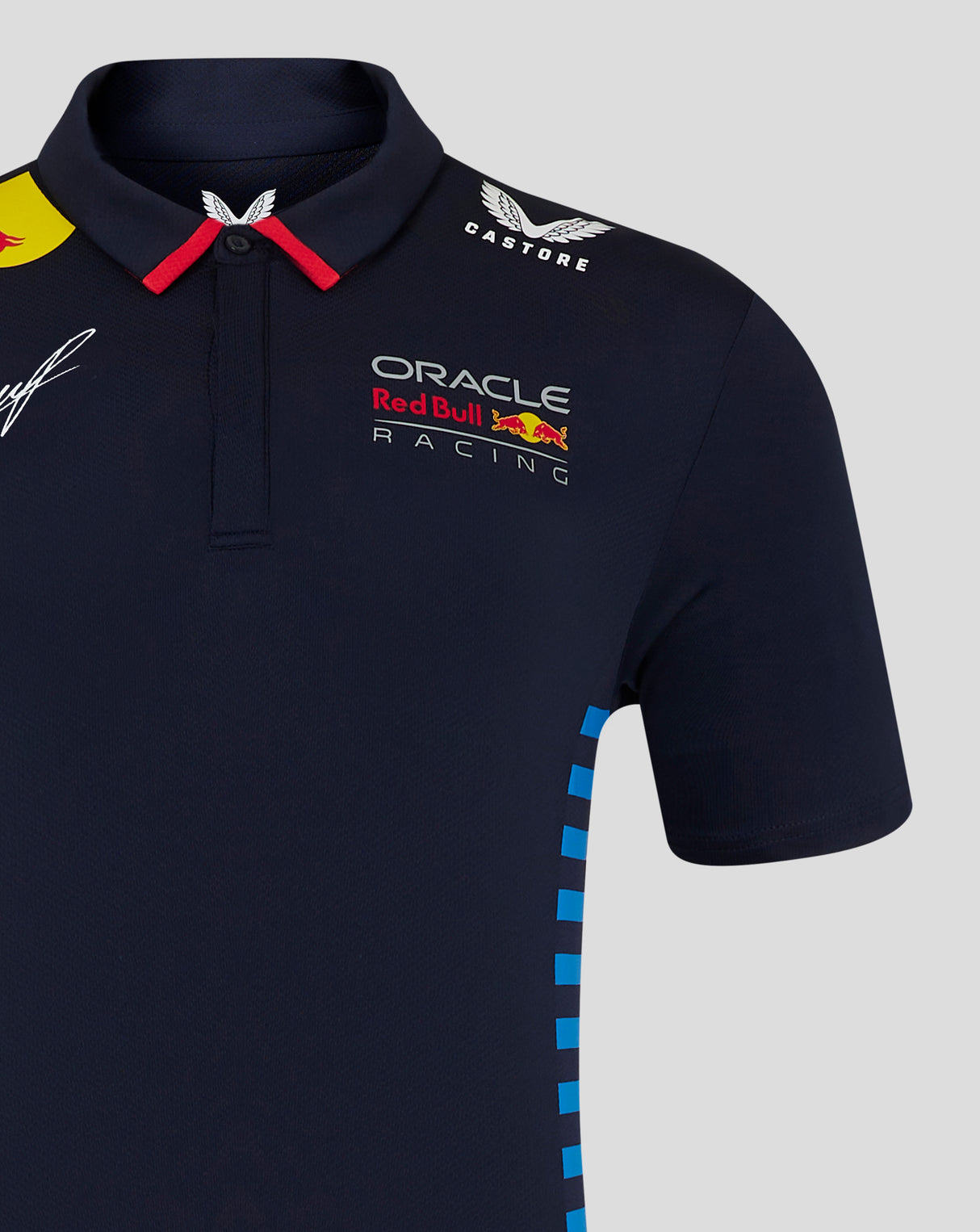 Red Bull koszulka z kołnierzykiem, Castore, Sergio Perez, niebieski, 2024 - FansBRANDS®