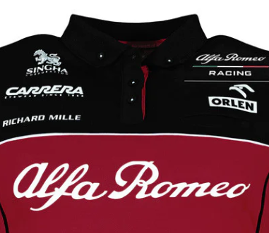 Damska koszulka polo Alfa Romeo, Zespół, czerwona, 2020