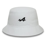 Alpejski kapelusz typu Bucket, New Era, metalowa przypinka, kolor biały