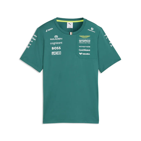 Aston Martin damski t-shirt, zespół, Puma, zielony, 2026