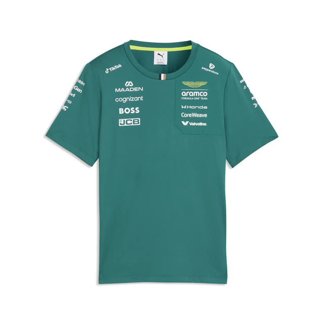 Aston Martin damski t-shirt, zespół, Puma, zielony, 2026